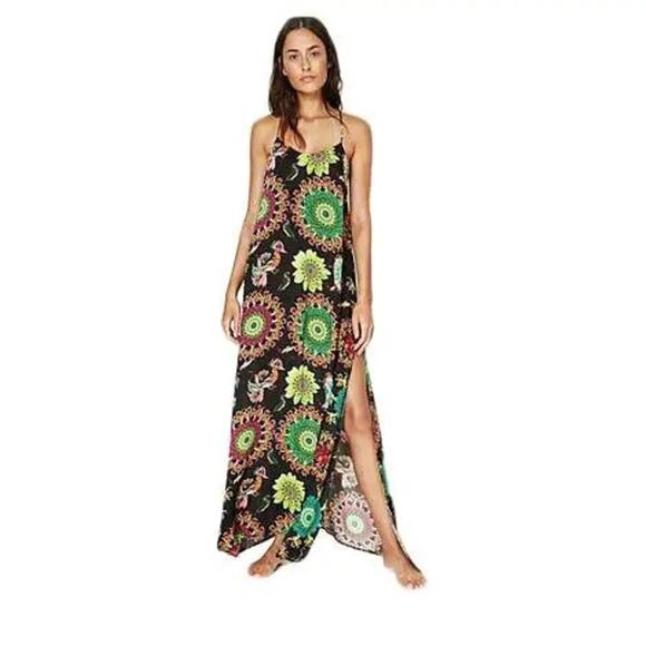 Desigual Women's Long HAWAII Sundress Dress Large - Picture 2 of 9